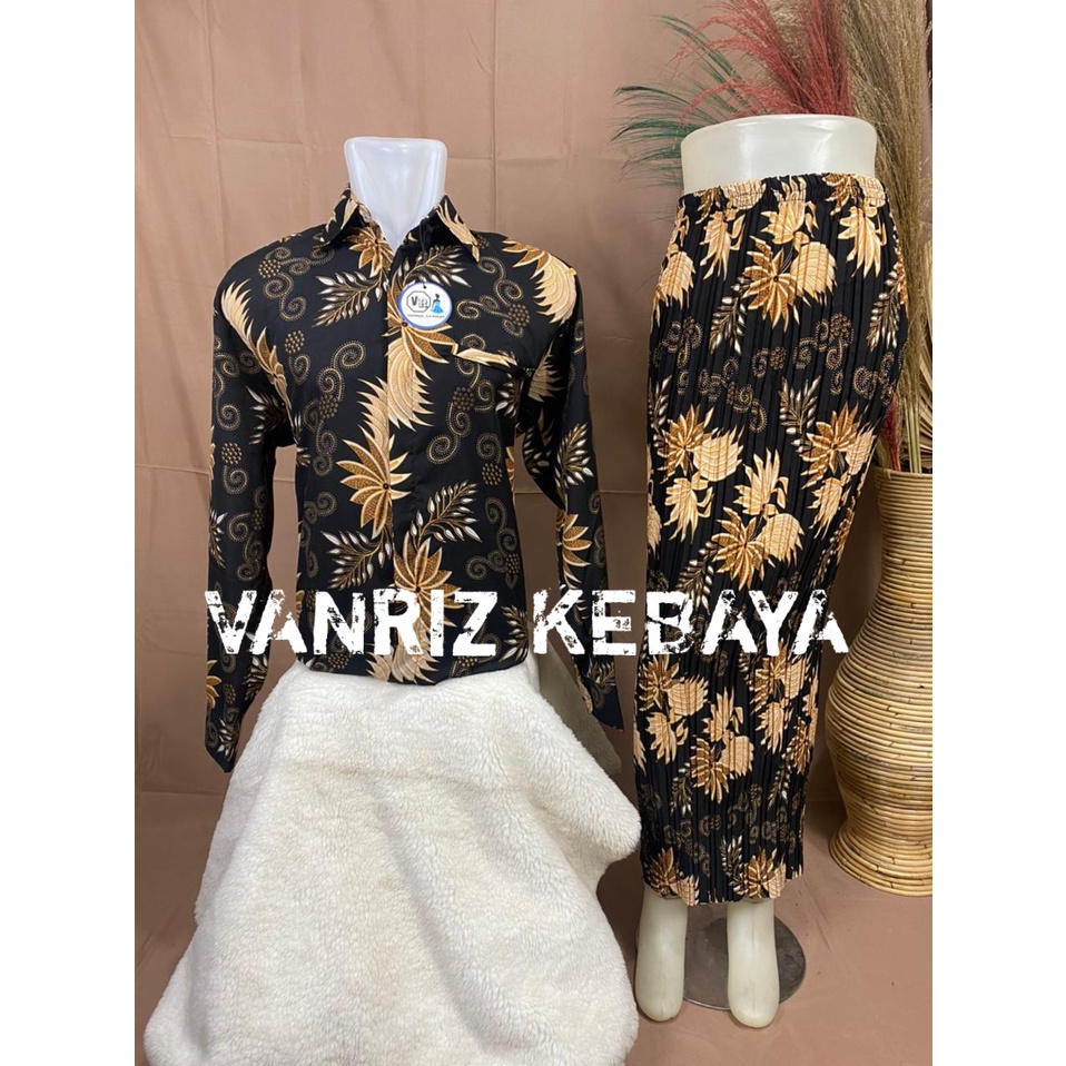 By GoldenStoreROK PLISKET COUPLE LENGAN PANJANG/ROK BATIK PLISKET COUPLE/ROK PLISKET BATIK DAN KEMEJA