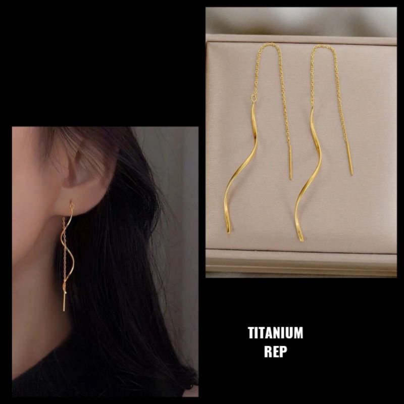 Anting titanium NBC.MEDAN lapis mas replika 24,tidak luntur,awet,bisa dipake mandi