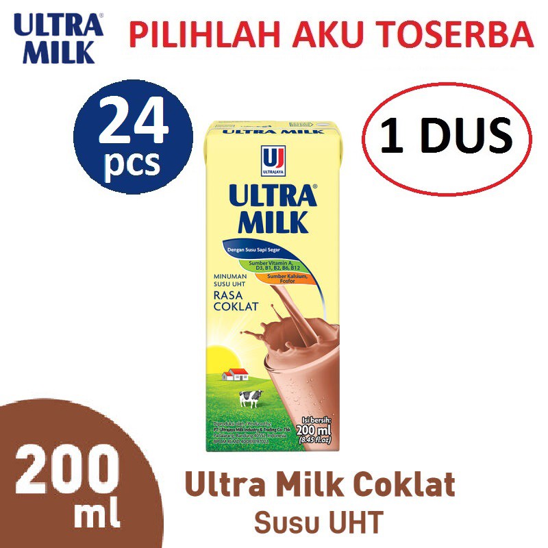 Susu Ultra Coklat (Cokelat) - 200 ml - (1 DUS ISI 24)