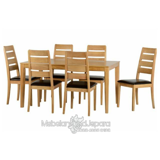 Meja Makan Minimalis 6 kursi Kayu Jati Tua