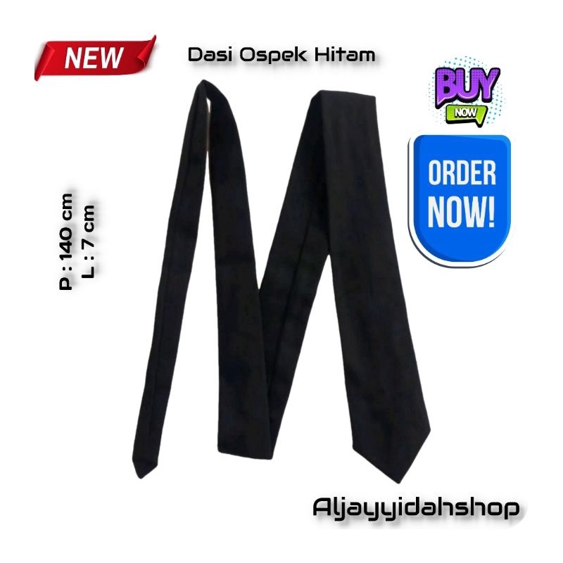 TERMURAH  DASI OSPEK HITAM POLOS PANJANG 140 CM