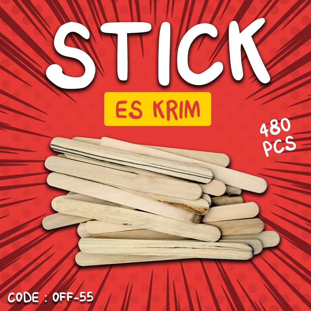 STIK ES KRIM MULTI FUNGSI STICK ES LILIN 1 PACK ISI 480 PCS - OFF-55