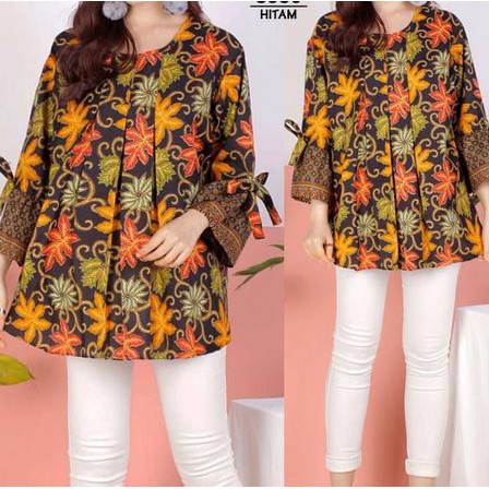 Baju Wanita Blouse Wanita Blouse Big Size Motif Batik 5930