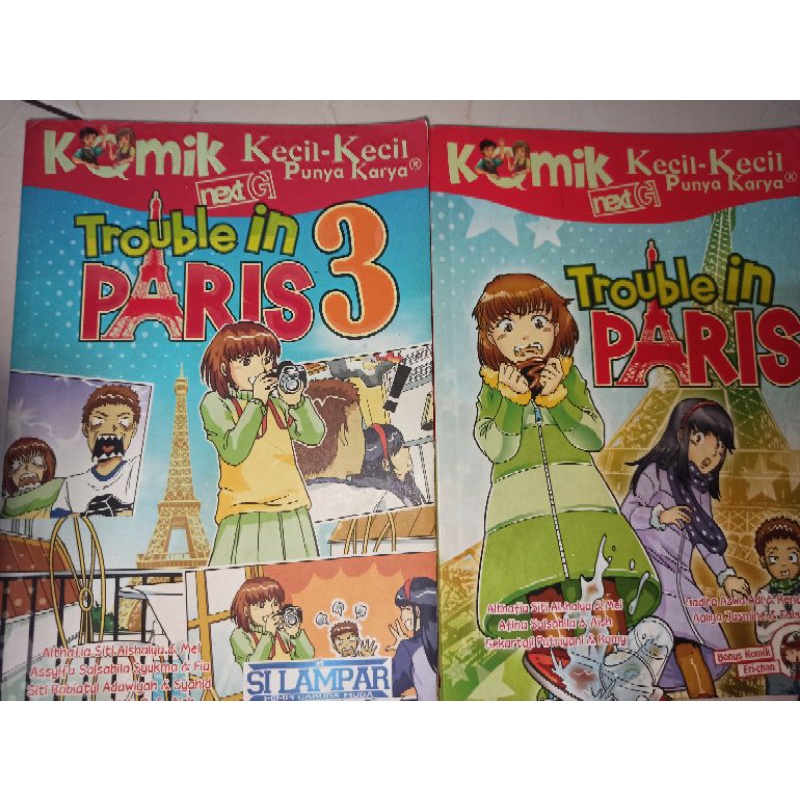 Paket isi 2 Buku KOMIK Anak - KKPK - TROUBLE IN PARIS 1 dan 3 (preloved)
