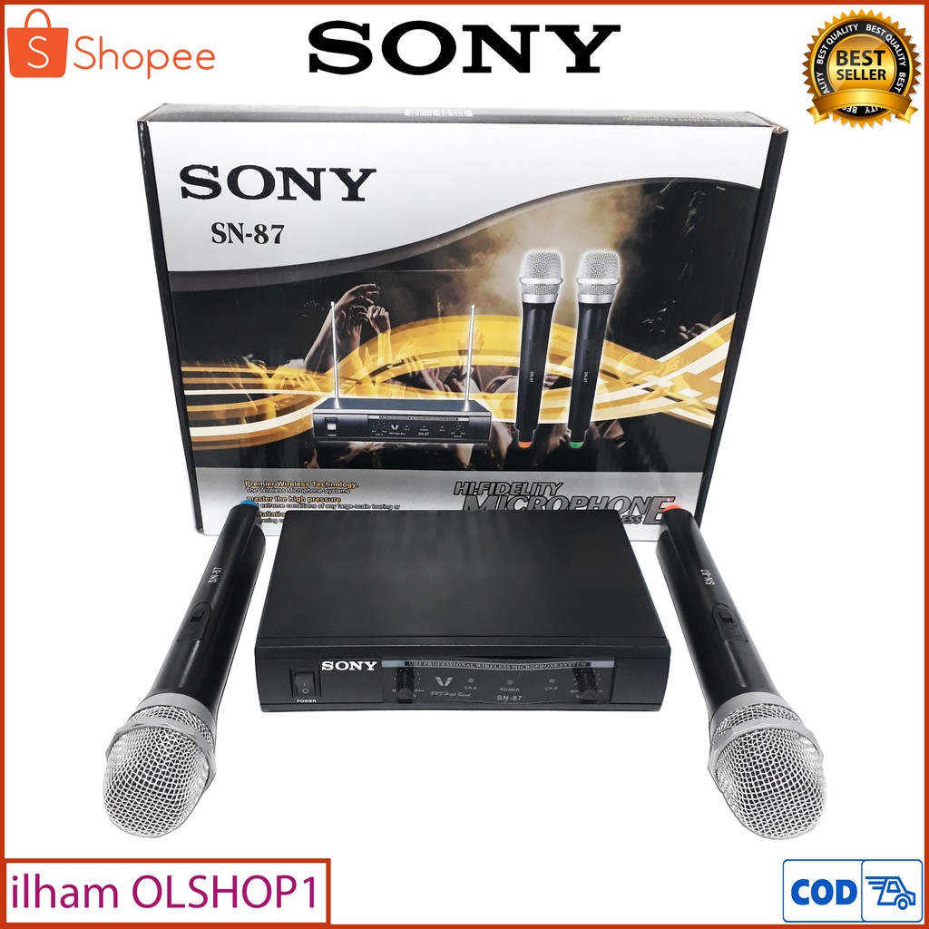 Sony SN-87 Microphone Wireless Double Mic Karaoke Tanpa Kabel