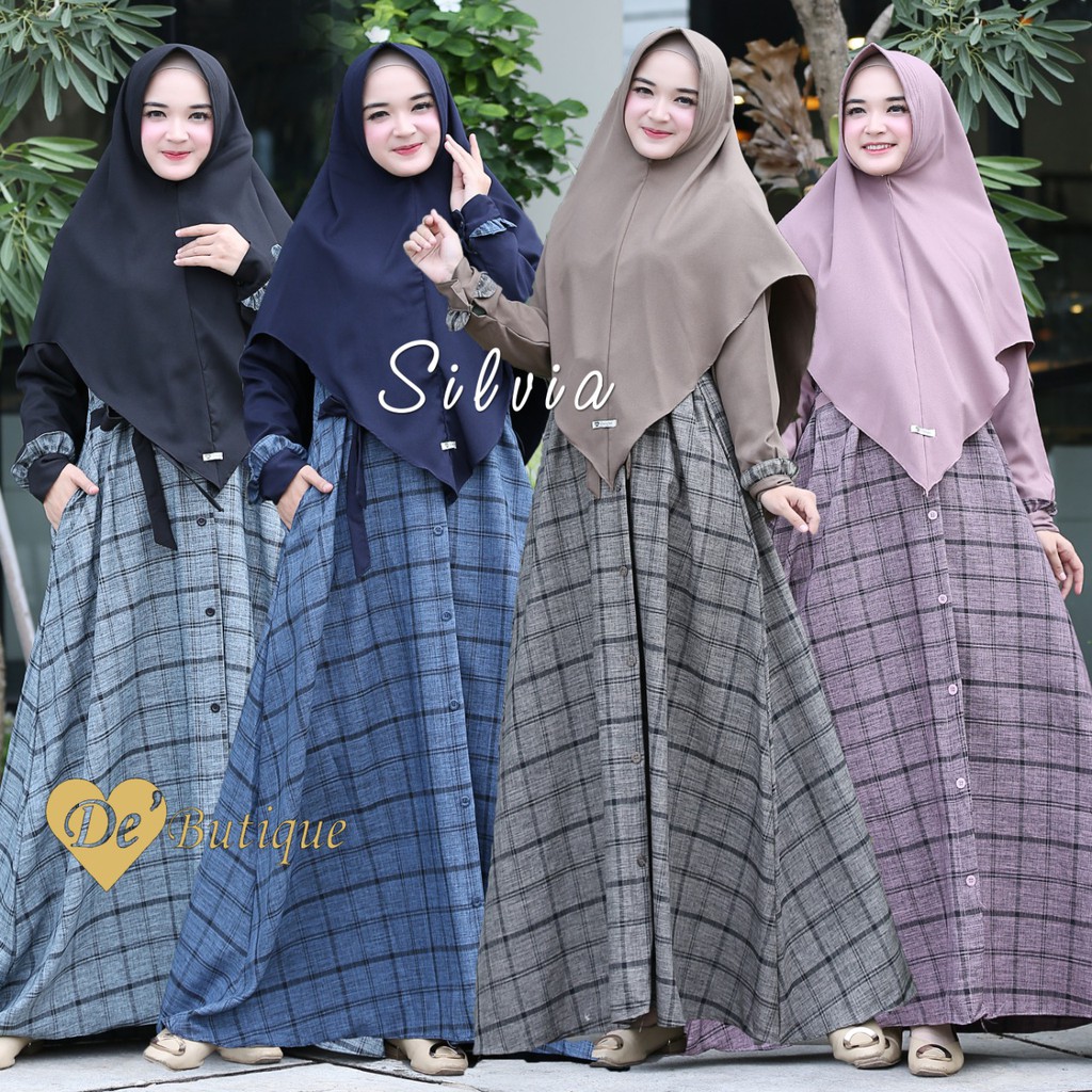 SET GAMIS SILVIA KATUN KOTAK BY DE"BOUTIQUE