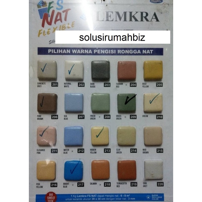 KATALOG WARNA LEMKRA SEMEN NAT SEMEN WARNA CONTOH ASLI SAMPLE