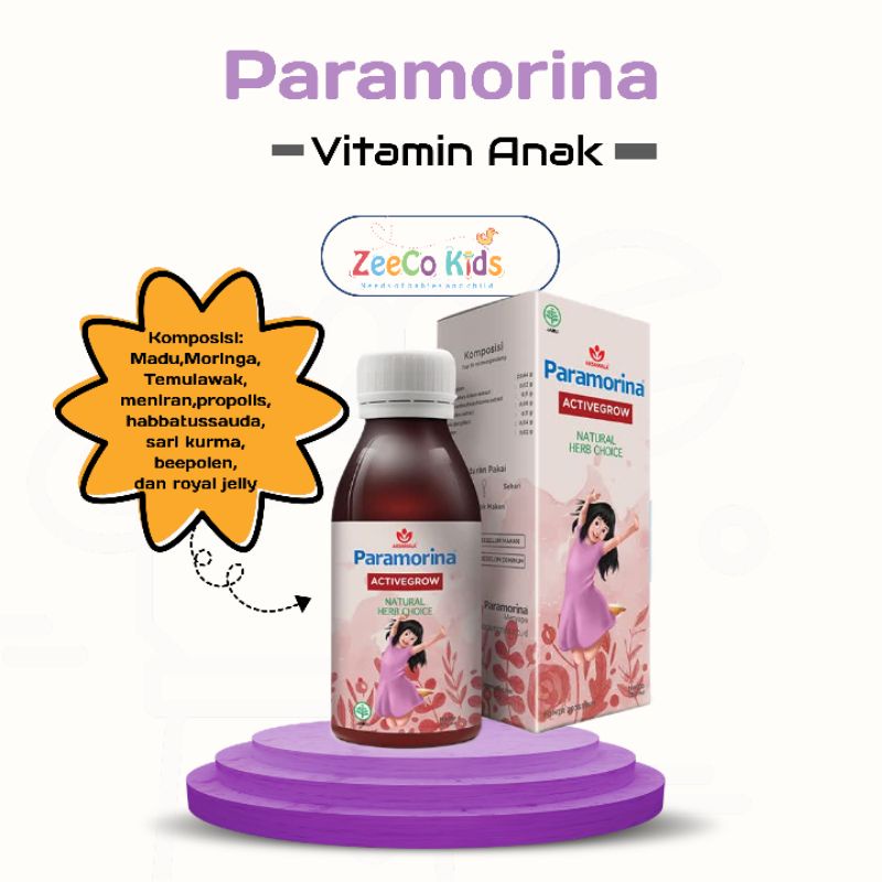ZeeCo Kids - Paramorina Vitamin Anak Terlambat Bicara Dan Jalan Penambah Nafsu makan cacingan  obat 