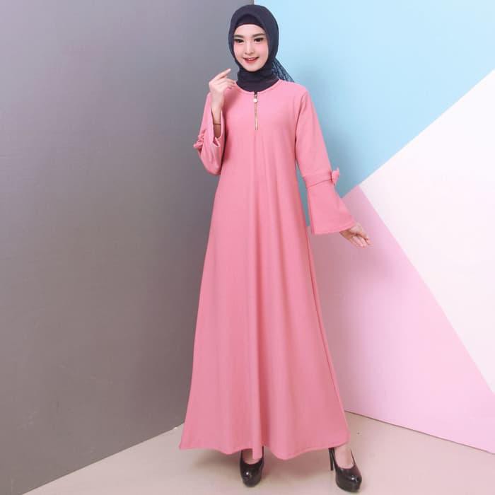 Gamis / Gamis Waffle / Gamis Polos / Gamis Syari / Gamis Muslimah Wanita / Baju Gamis 8965 - PINK