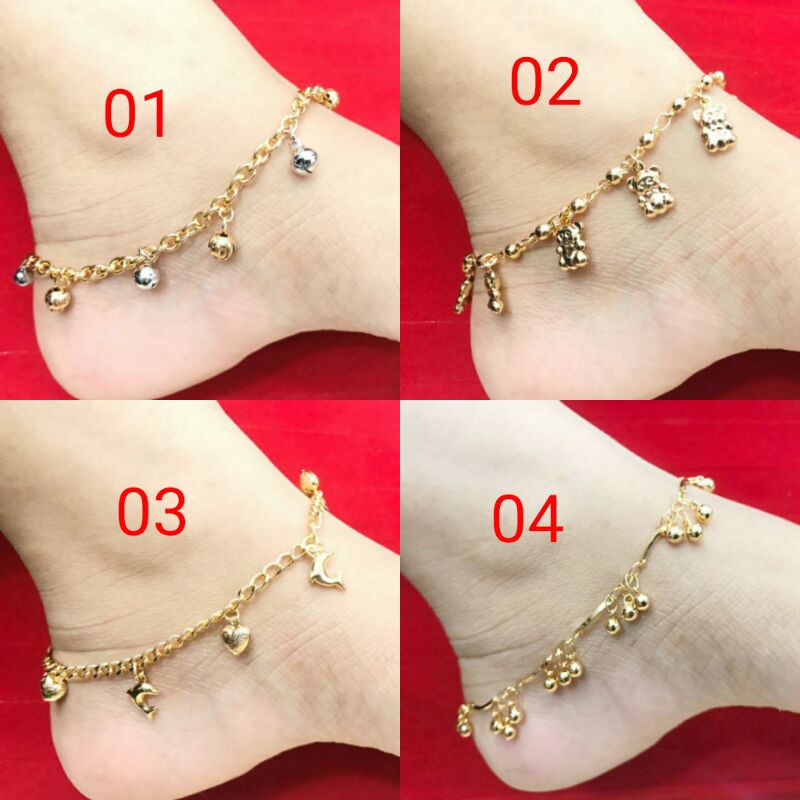 GELANG KAKI RANTAI LAPIS EMAS