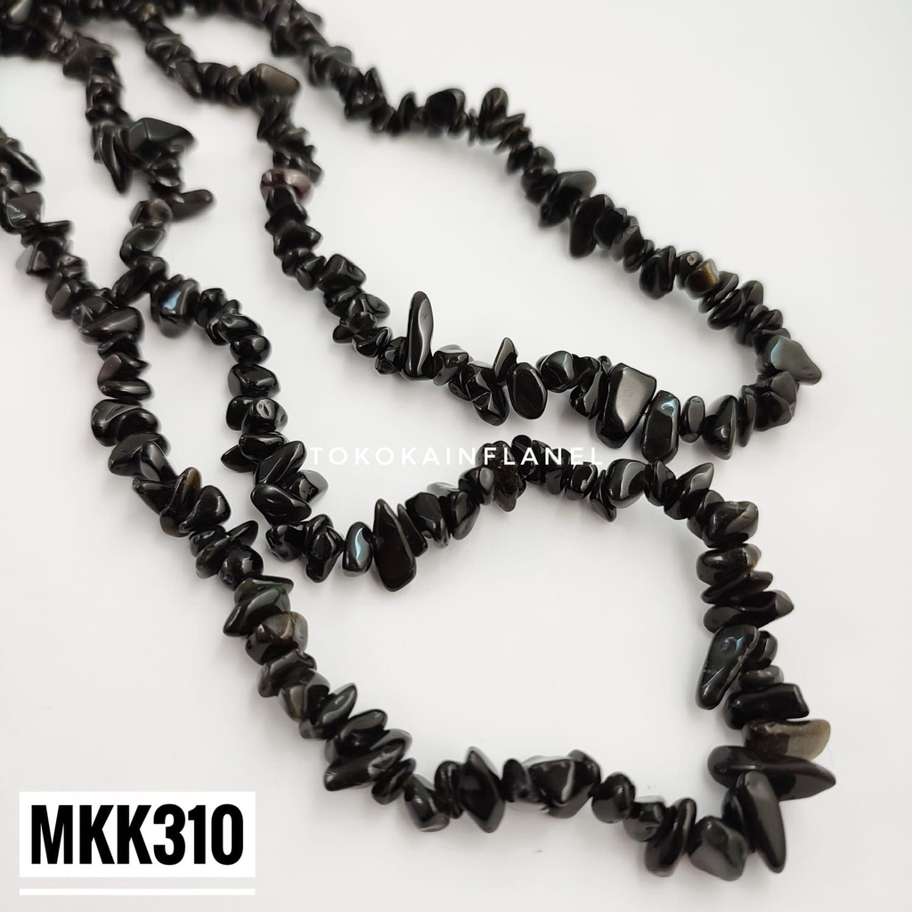 Manik Kerikil Batu Kecil Hitam Polos ( 1 string 40cm) MKK310