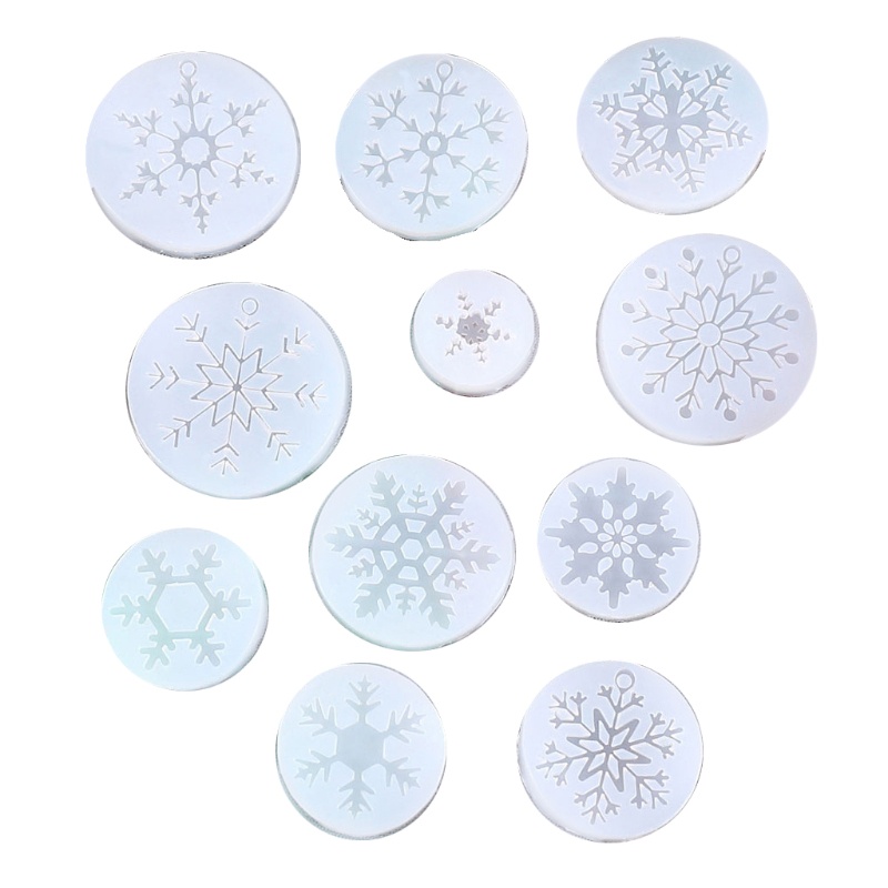 SIY  11Pcs Snowflake Resin Molds Snowflake Pendant Silicone Casting Molds Epoxy Resin Christmas Props Decorations DIY Crafts