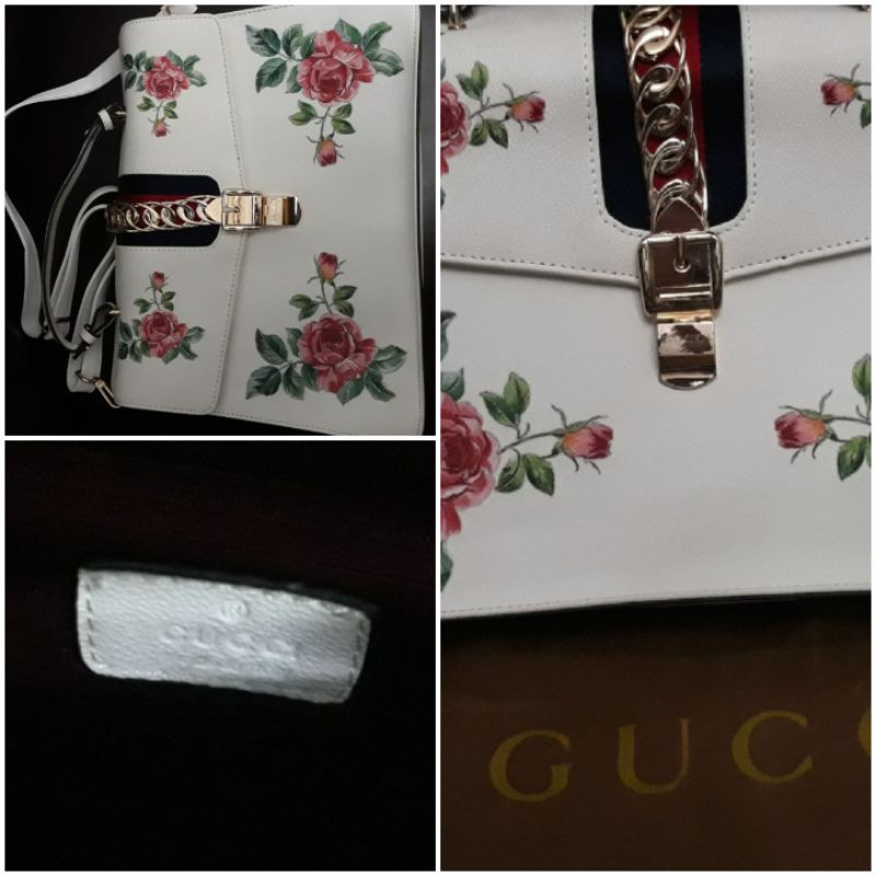  PROMO  PRELOVED TAS GUCCI SYLVIE FLOWER CANTIK