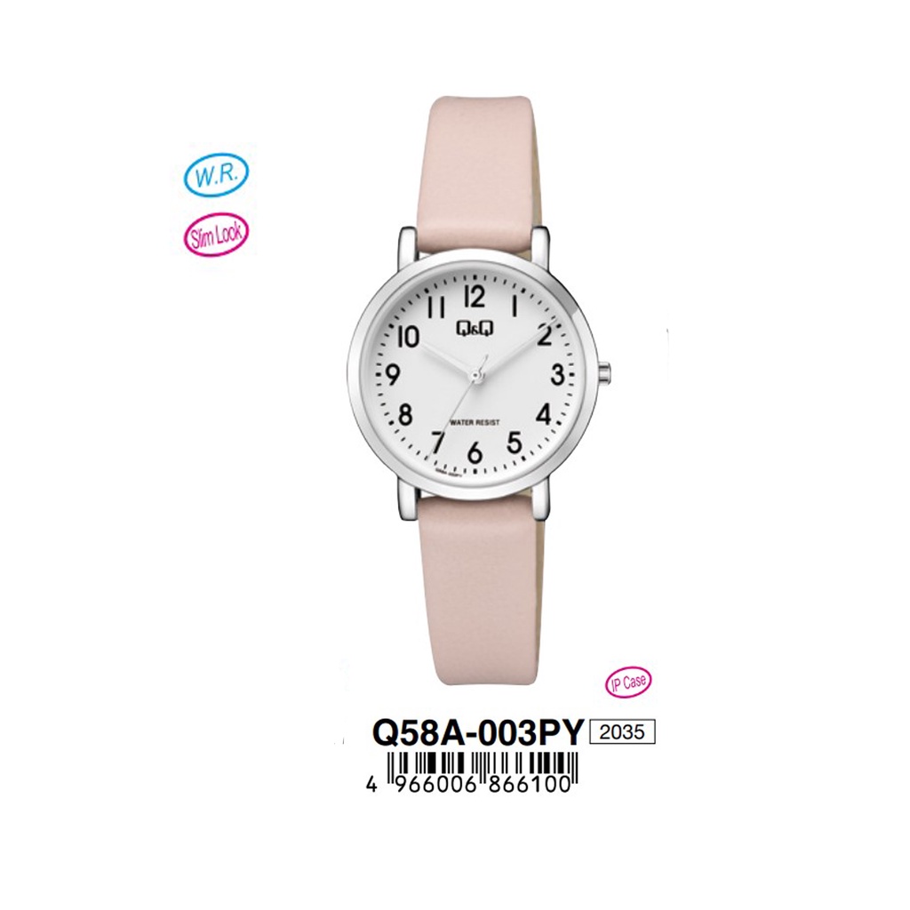 SALE Jam Tangan Wanita Classic Casual Kulit Leather Analog Original Q&amp;Q QnQ QQ Q58A Series