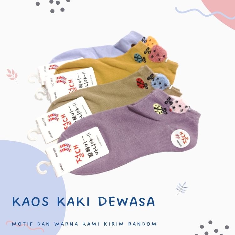 Kaos Kaki Wanita Fashion Motif Strawberry Bunga Kaoskaki Pendek Korea Sock Import