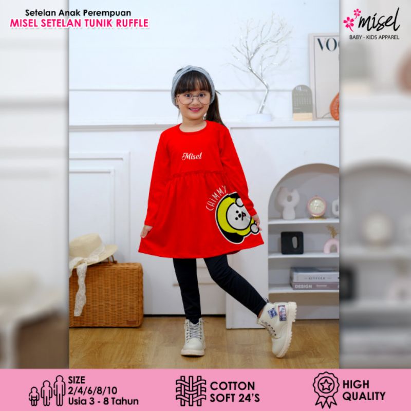 sanna shop Setelan dress tunik leging panjang anak perempuan