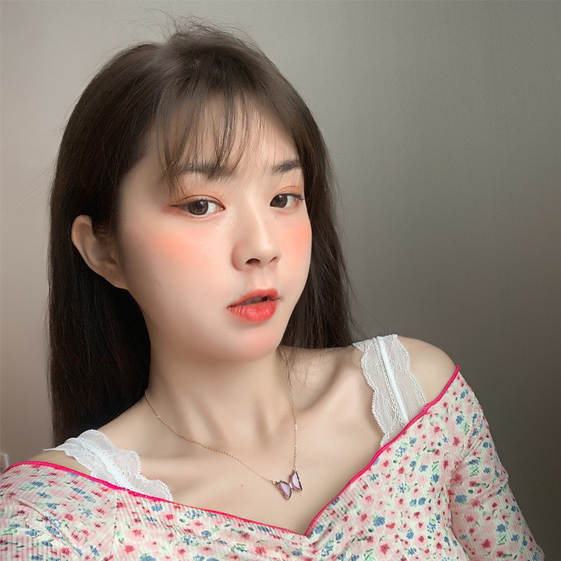 Kalung Choker Desain Kupu-Kupu Bahan Kaca Alloy Warna Permen Transparan Gaya Korea Untuk Wanita