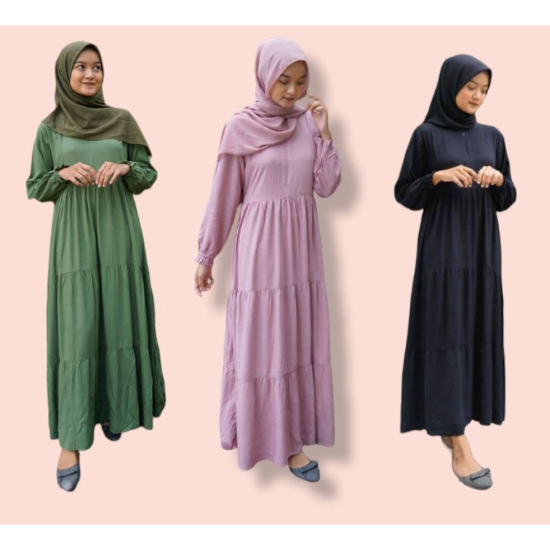 Gamis Polos Rayon Twill premium Ukuran Standar ,dan Jumbo