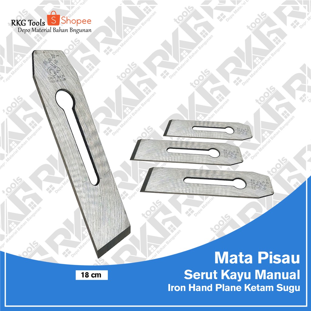 Mata Pisau Serut Kayu Manual - Iron Hand Plane Ketam Sugu