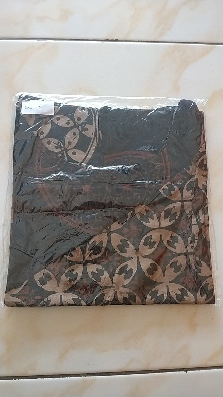 Comfortclothes9 -[ Real Pict] Atasan Batik Wanita Luna Top Seragam Kantor Lengan Pendek Ld 96cm