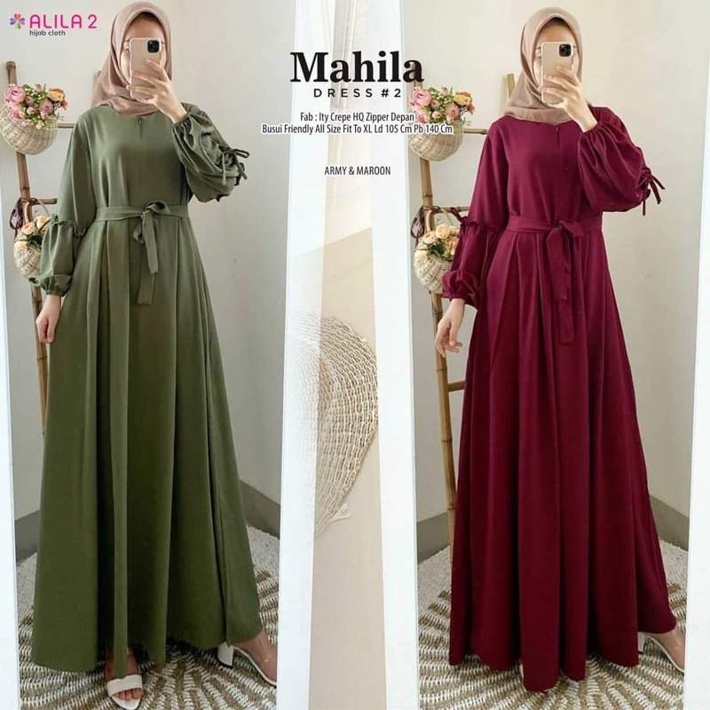 MAHILA DRESS Gamis Ity Crepe HQ LD 100 SAKU KANAN