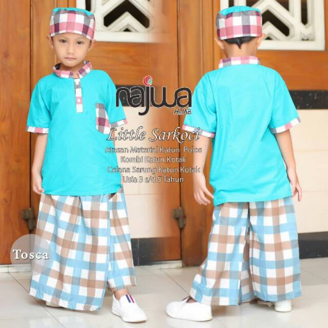 ANAK PRIA KOKO PECI SARUNG KIDS SETELAN ORI NAJWA LITTLE SARKOCI