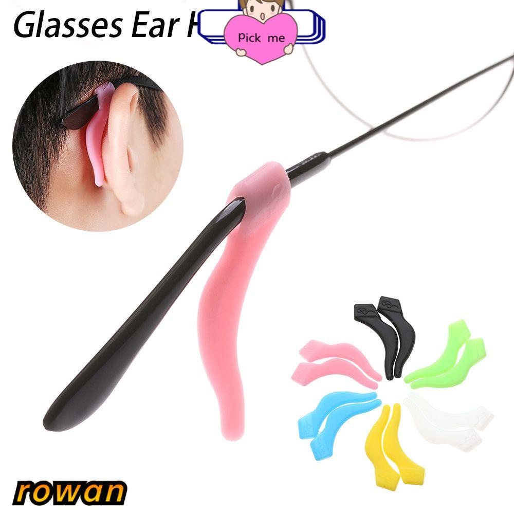 ROW 2 pairs Accessories Eyeglass Holder Hook Grips Eyeglasses  Sports Temple Tips Glasses Ear Hooks Anti Slip Silicone Eyewear  Outdoor  Soft Ear Hook/Multicolor