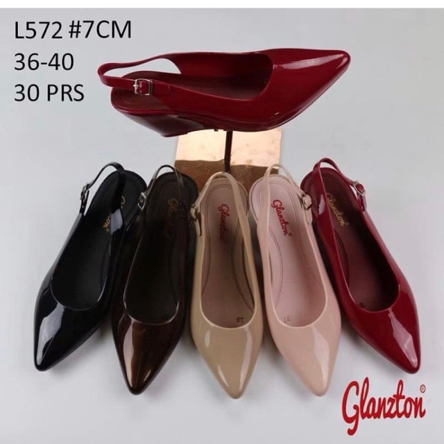 Jelly wedges tali belakang Glossy/Doff