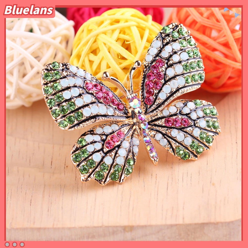 Bros Bentuk Kupu-Kupu Aksen Berlian Imitasi Warna-Warni Untuk Pernikahan