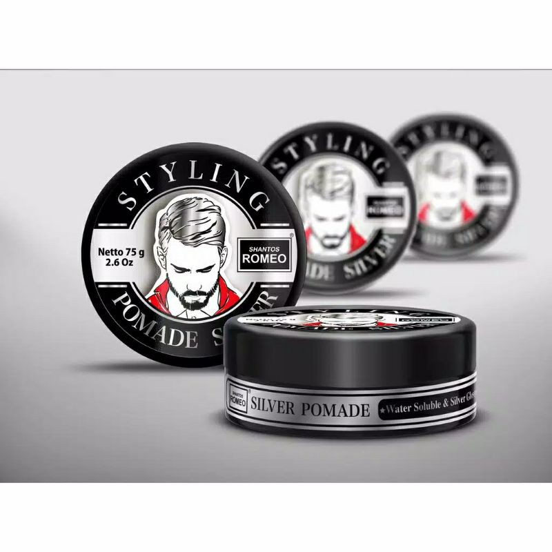 SHANTOS ROMEO STYLING POMADE / CLASSIC POMADE /  WAX / POMADE SILVER BLACK GOLD 75GR 40GR