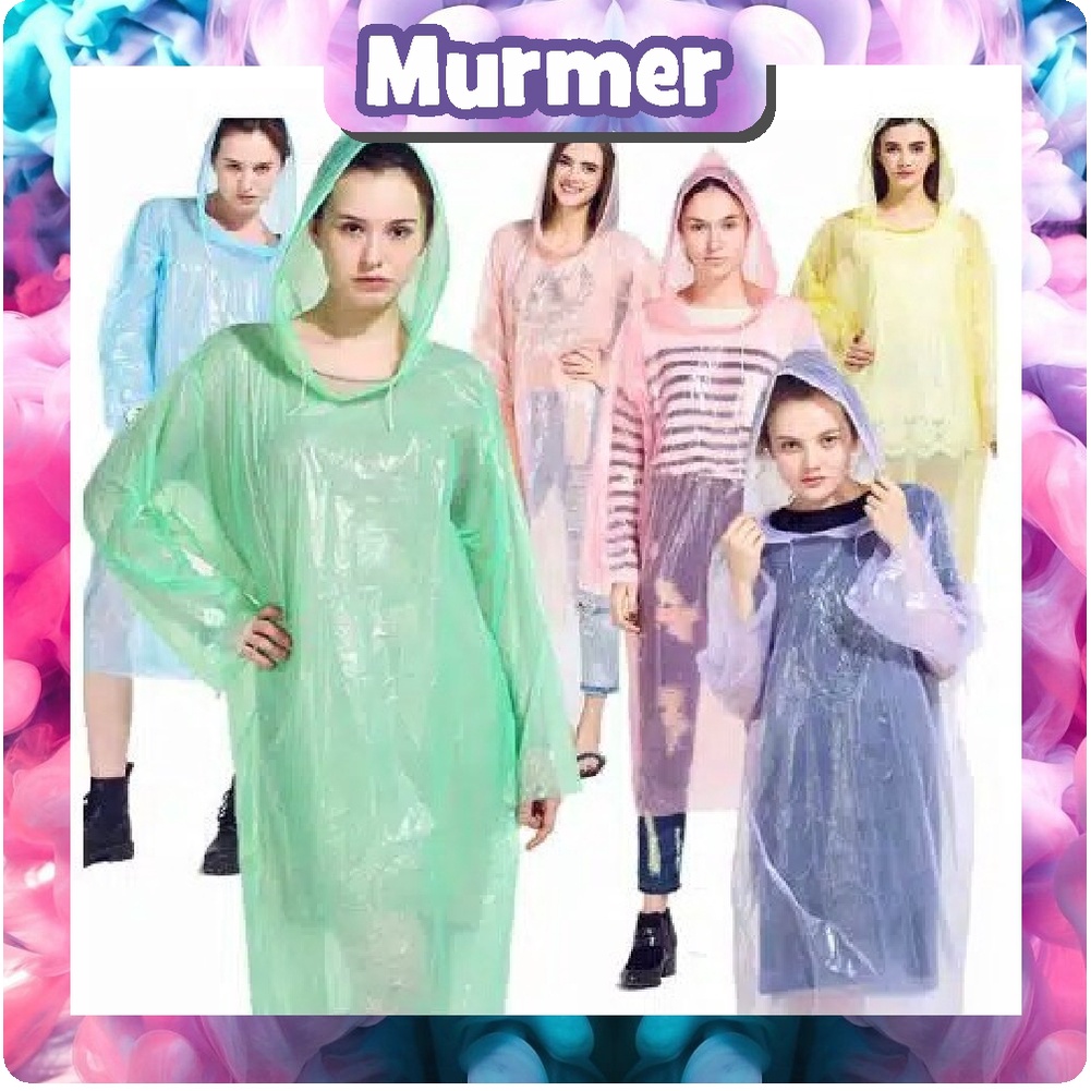 MurmerOfficial R090 Jas Hujan Sekali Pakai Rain Coat Tahan Basah Anti Air Baju Raincoat Import