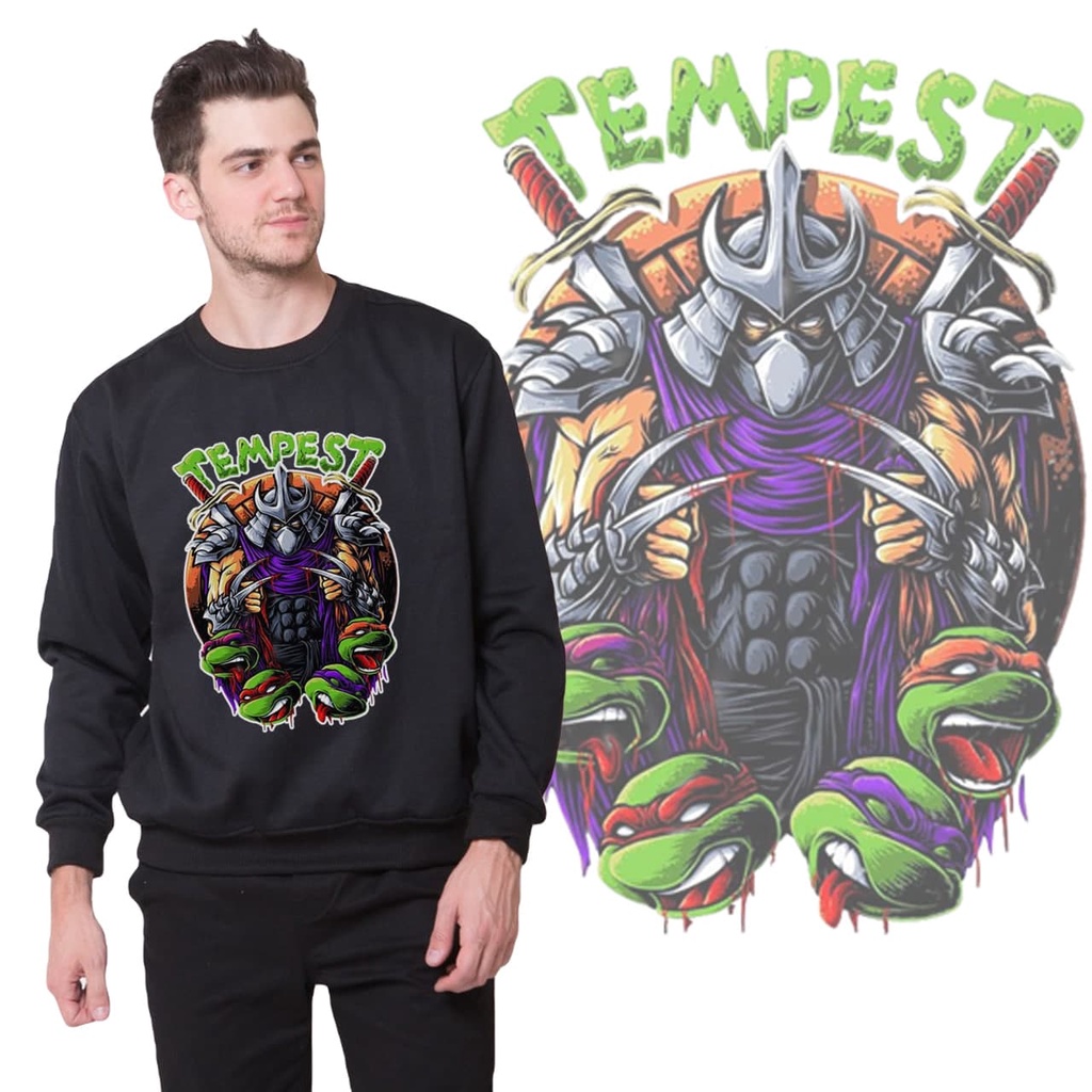 Newofficial Sweater Jumper Printing &quot;TEMPEST&quot; sweater Crewneck Polos Sablon printing Black Collor  Pria Dan Wanita Sweatshirt Size M L XL Original Premium