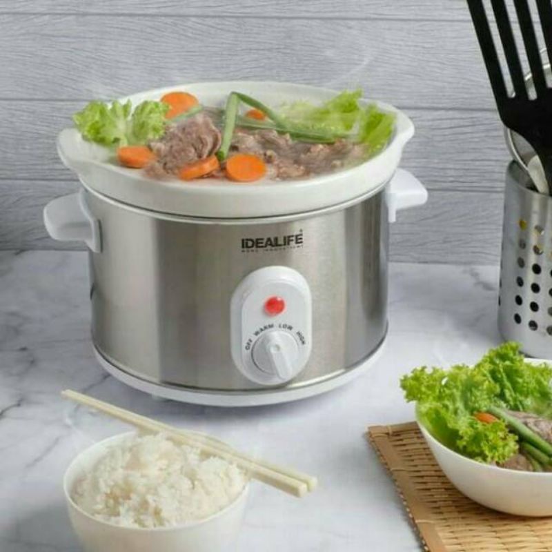 Idealife IL-350 Slow Cooker Cook Alat Masak Sup Kuah 5 Liter 5L Bubur Pemanas IL350 wlshop1 wlshop wl shop