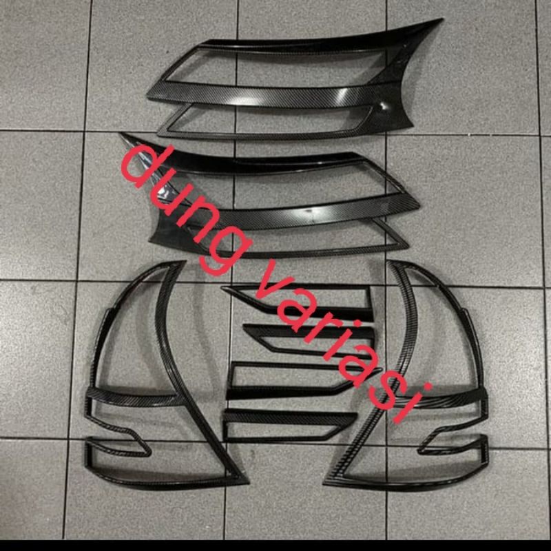 paket garnish lampu depan belakang avanza xenia 2019 carbon