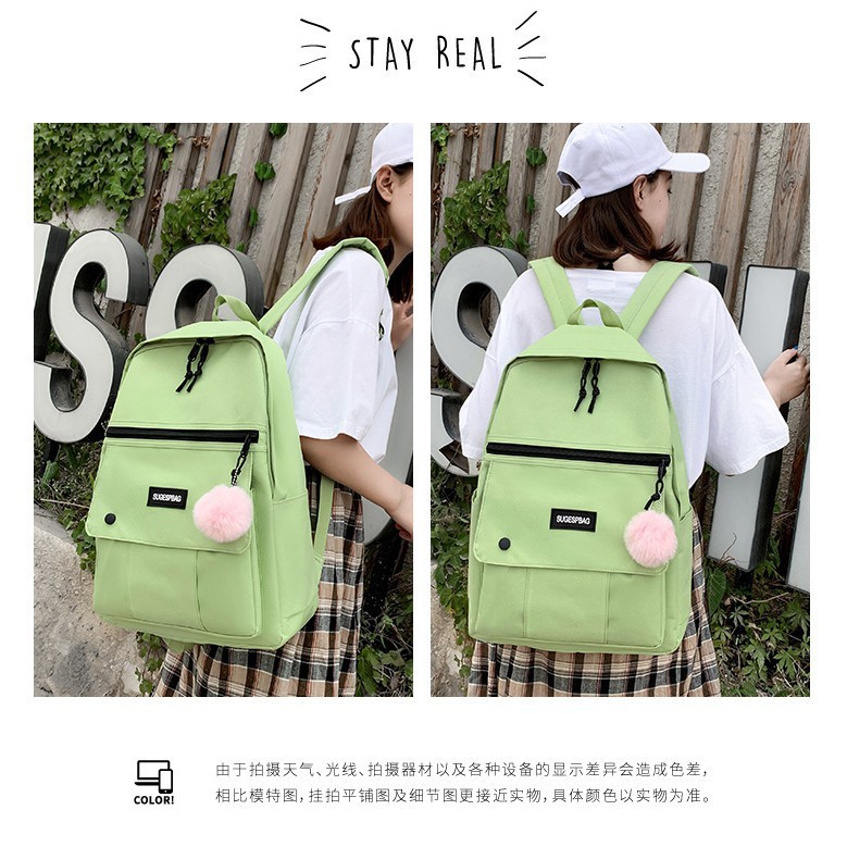 TB-59 tas sekolah kampus set 4 pcs ransel wanita import besar backpack