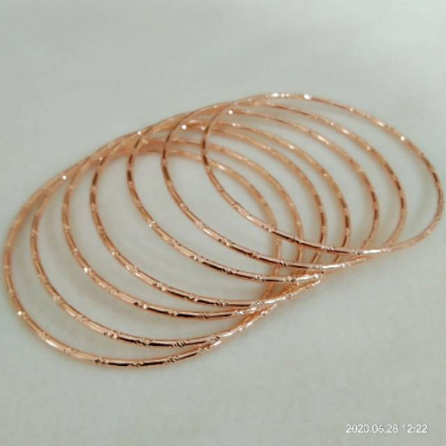 Xuping gelang kroncong dewasa isi 7 pcs, rose gold