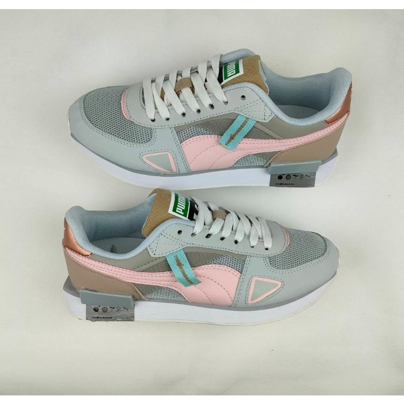 Sepatu Puma Future Rider The Hundreds Grey Pink