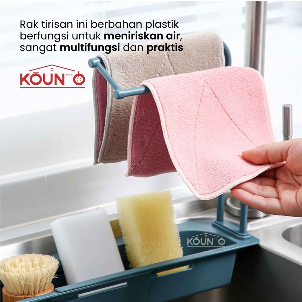 Tempat Spon Rak Cuci Piring Tirisan Wastafel Gantungan Kain Lap Dapur Sabun Kitchen Sponge Rag Rack