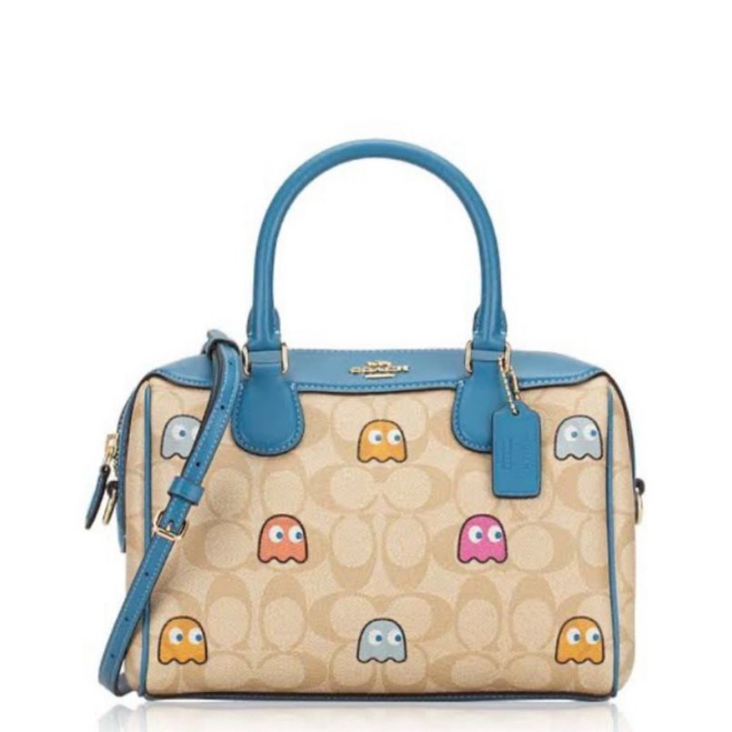 Coach Mini Bennett Satchel in Signature Canvas with PacMan Ghosts Print(F73067)