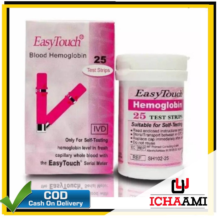 Stik Easy Touch Strip Hemoglobin Refil Easytouch Tes Darah Hb Isi Ulang 5 dan 25 Pcs GCHB