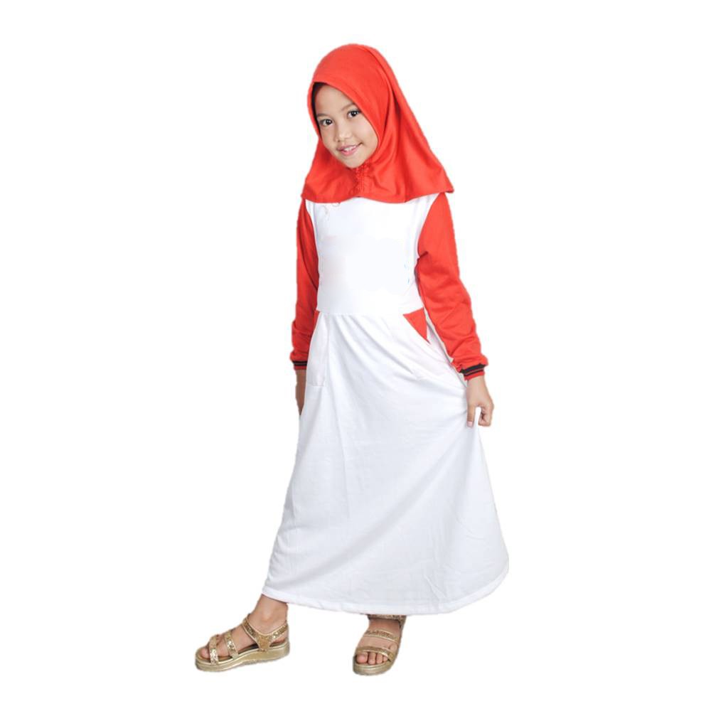 Jual Baju Muslim Anak Perempuan Putih Dress Indonesia|Shopee Indonesia