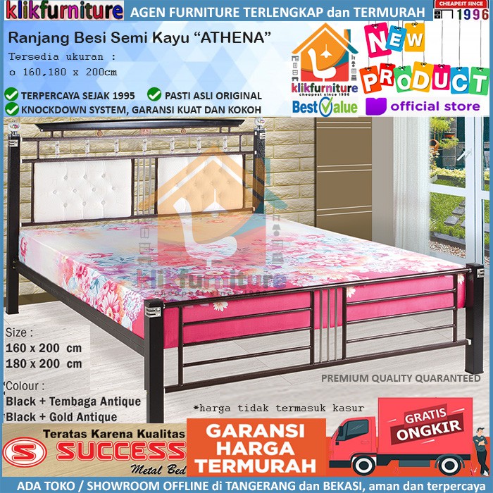 Ranjang Besi Tempat Tidur Besi Ganda SUCCESS ATHENA 160x200 cm