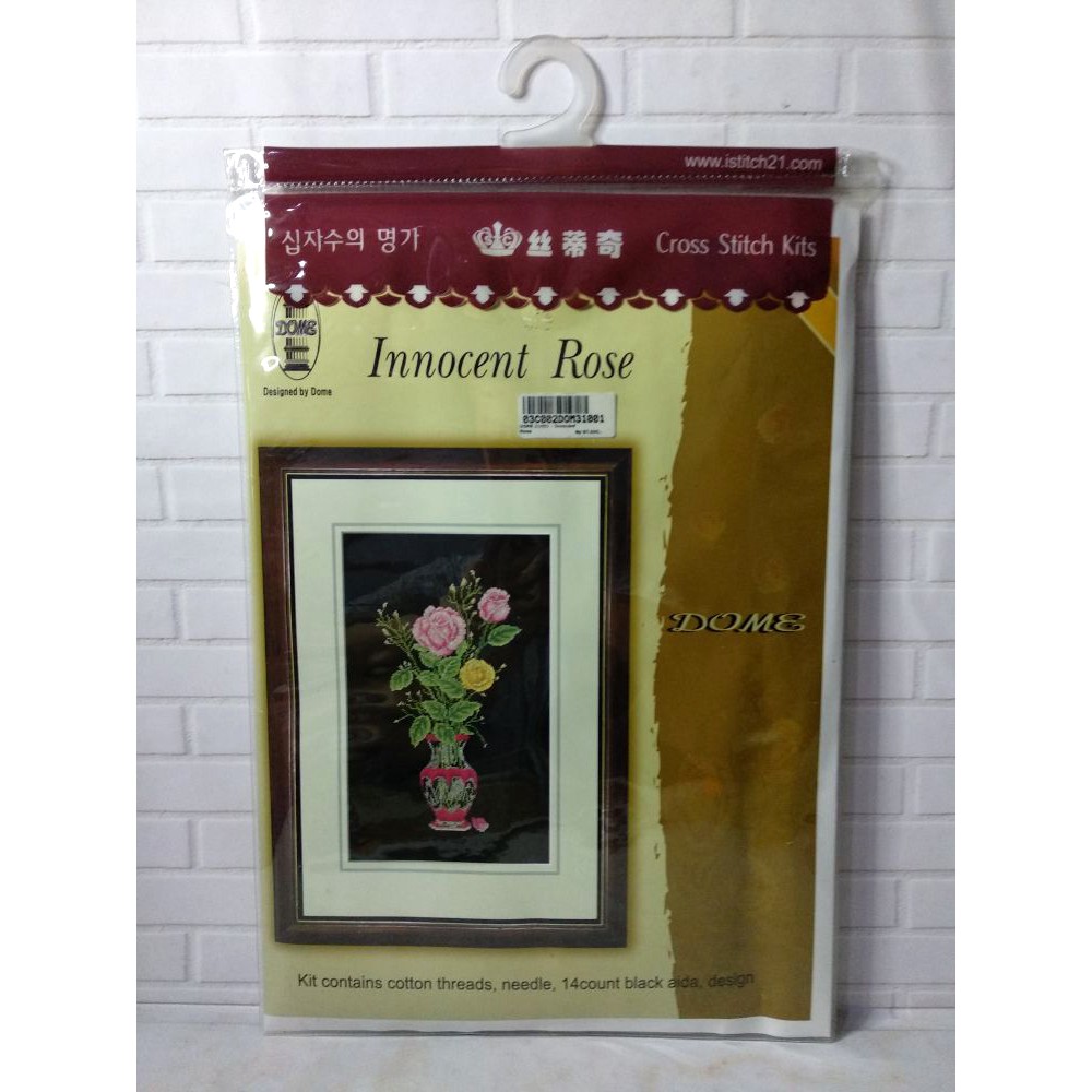 Paket DIY Craft Sulam Kristik DOME 31001 Bunga Flower Innocent Rose Mawar