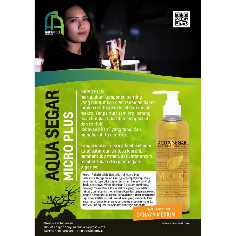 Pupuk cair Aqua Segar MICRO PLUS 100ml Pupuk Tanaman Aquascape