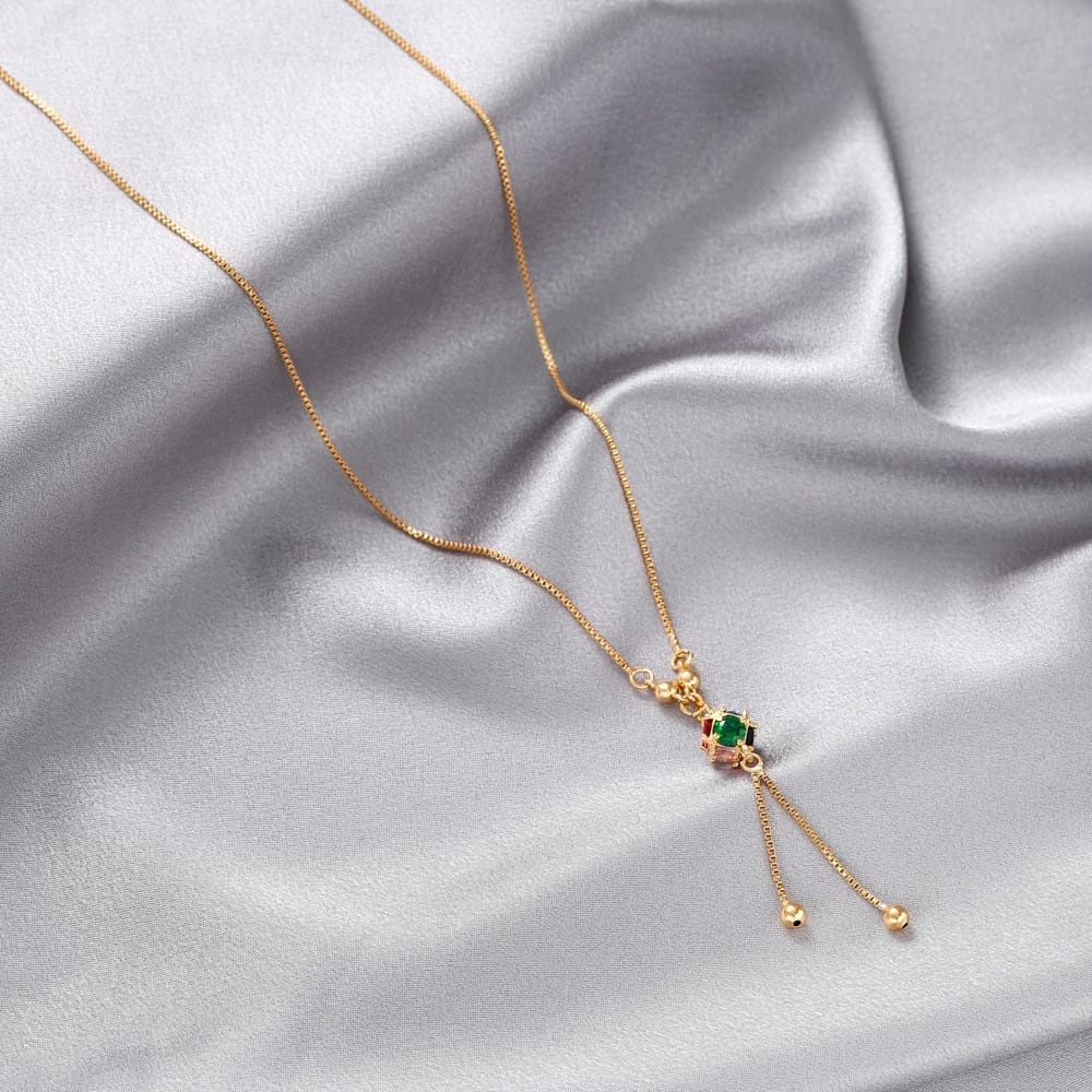 Kalung Wanita Korea Lapis Emas Anti Karat Kalung Titanium Wanita Panjang Kalung Aksesoris Fashion