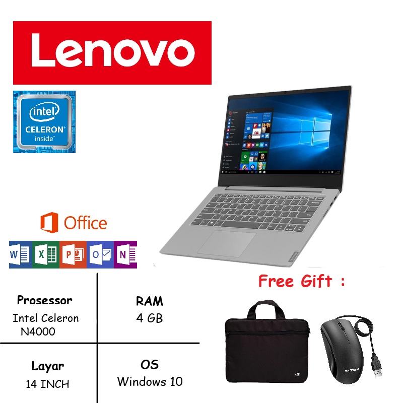 Laptop Lenovo Ideapad S145 [INTEL N4000] RAM 4GB/SSD 256GB Windows 10