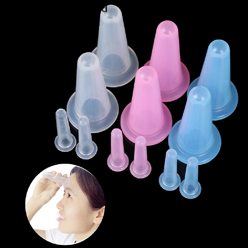 4pcs Cupping / Bekam Vacuum Bahan Silikon anti Selulit Untuk Pijat Wajah / Leher