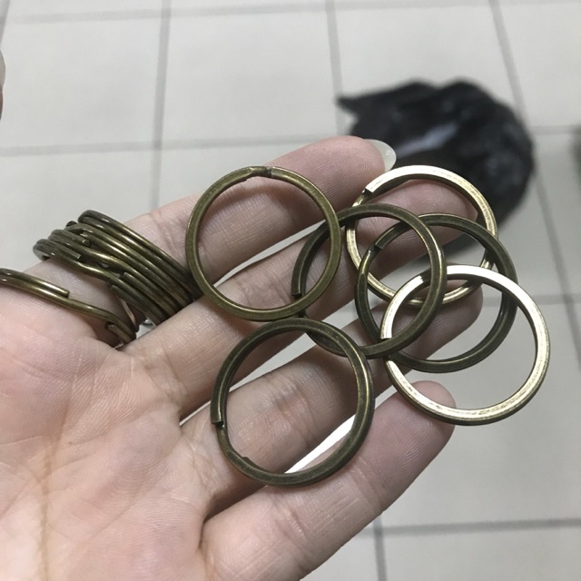 Ring Gantungan Kunci Bulat ATG nikel 2.5 cm Key Chain Ring 25 mm keychain ganci 2,5 cm Bakar Nickel Ring dobel Double black nikel