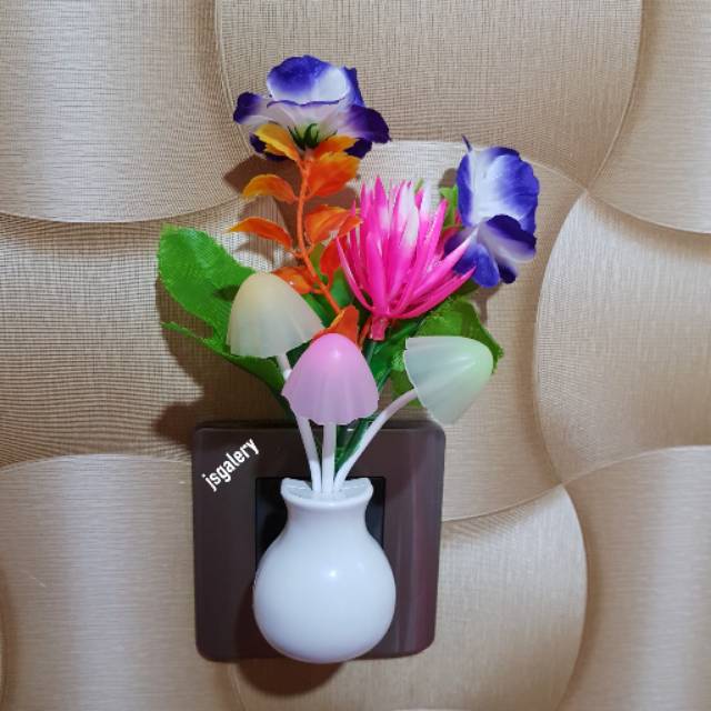JS1103 JSGalery Lampu Tidur Led Pot Bunga Lotus Sensor JS1103 JSGalery Lampu Tidur Led Pot Bunga Lotus Sensor