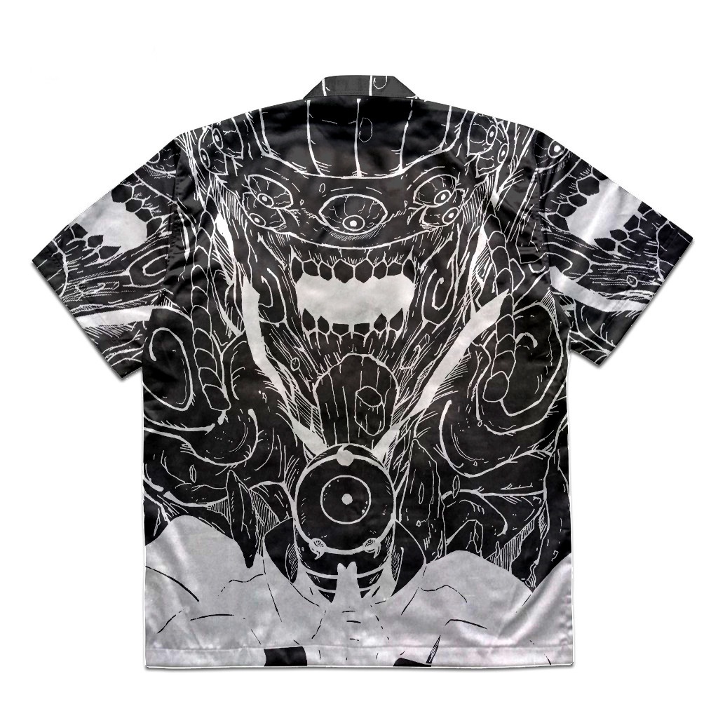 Kemeja Obito Gedo Mazo Black Anime Manga Naruto Premium Unisex